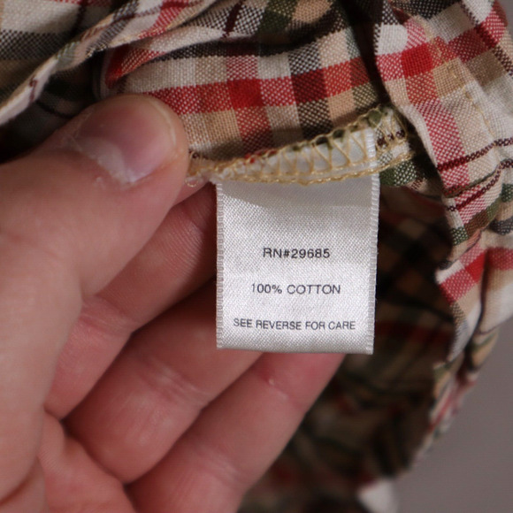 Pendleton Womens XL Button Down Long Sleeve Shirt Brown Red Plaid Vent Back - Picture 11 of 15